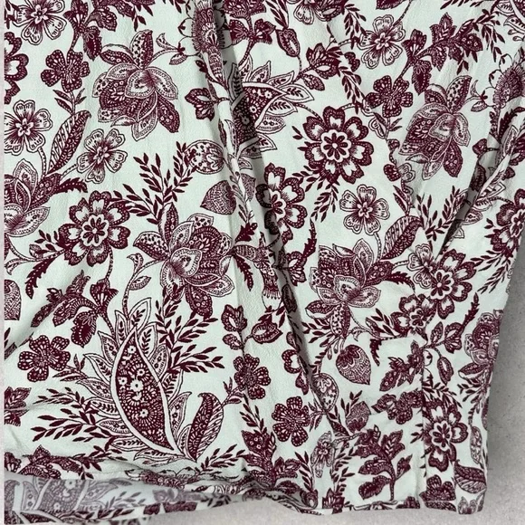 Sezane Abelia Blouse Ghalia Ecru Purple Wrap Top Size 32 French US 0 Long Sleeve - Picture 12 of 14